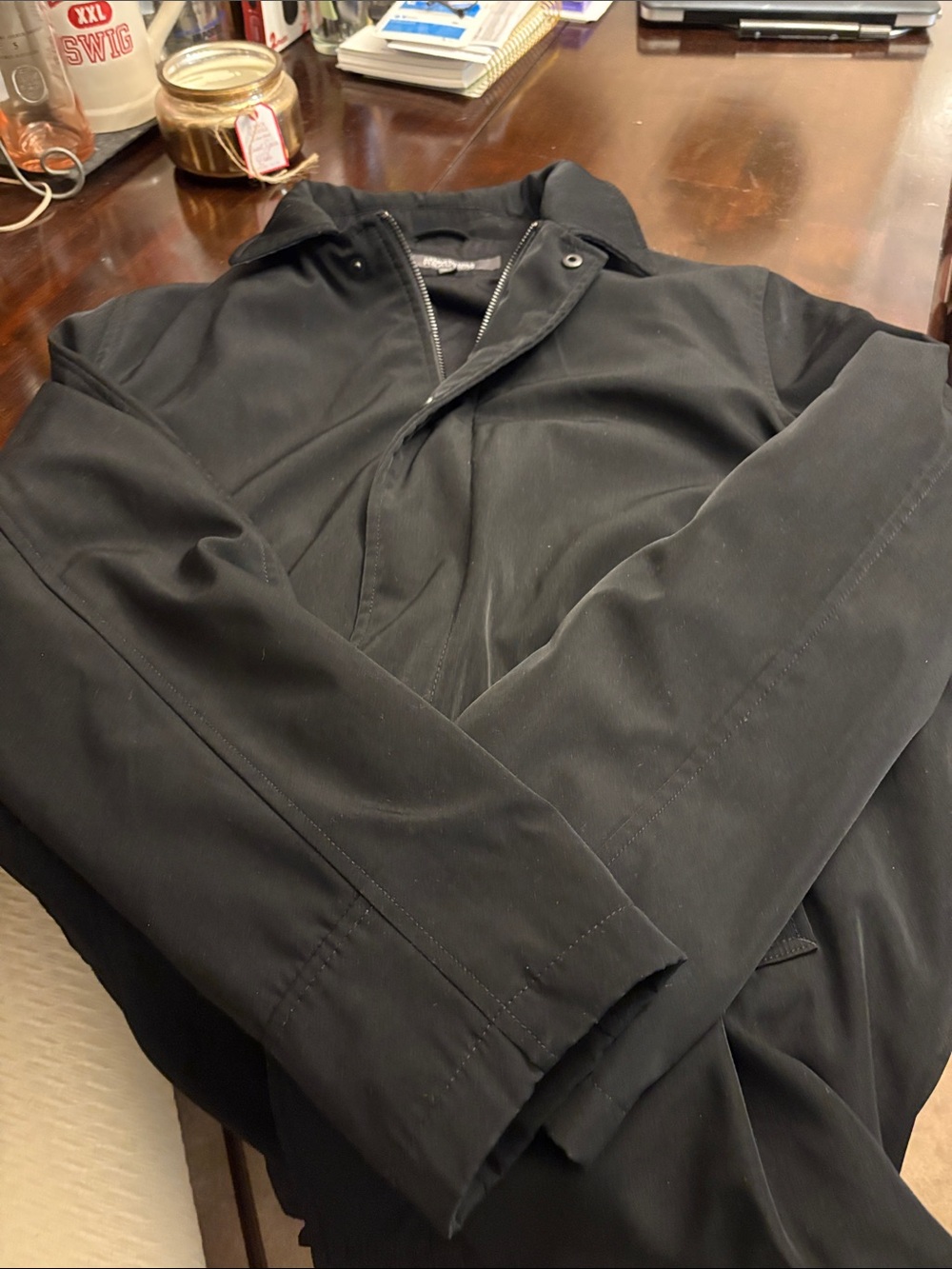 Kenneth Cole Men's Black Casual Zip-Front Jacket